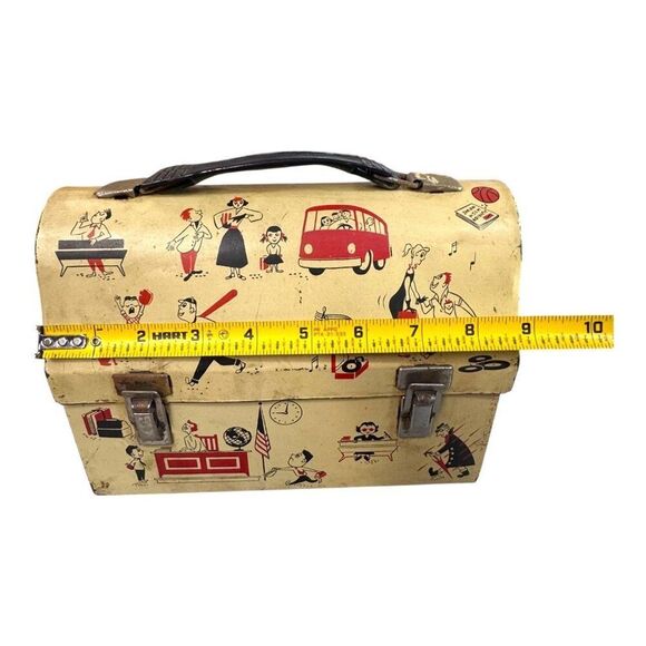 1950 American Thermos Bottle Co School Days Junior High Band Metal Lunchbox READ - Picture 5 of 14